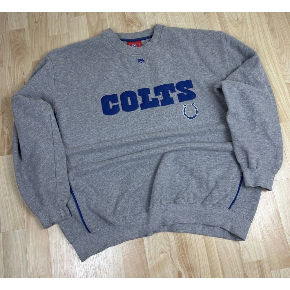 Vintage Y2K NFL Indianapolis Colts Graphic Crewneck / Sweatshirt / Grey / Large